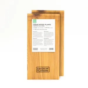 Cederhouten rookplanken 2x 30x15cm
