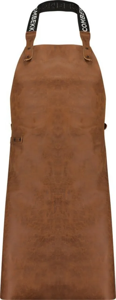 Combekk leren schort bruin, gerecycled leer