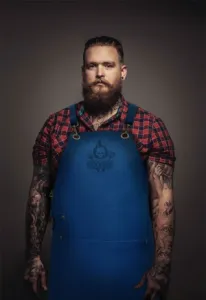 Echt lederen BBQ Schort met kruisbanden(meer kleuren)