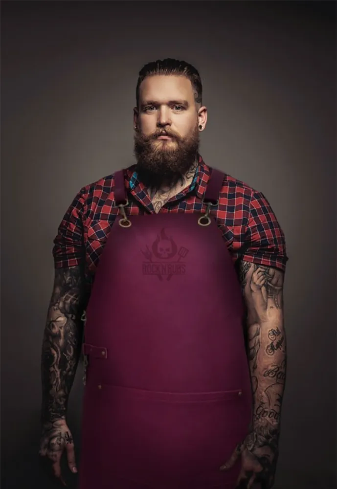 Echt lederen BBQ Schort met kruisbanden(meer kleuren)