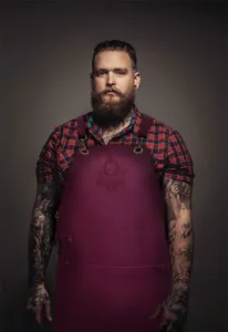 Echt lederen BBQ Schort met kruisbanden(meer kleuren)