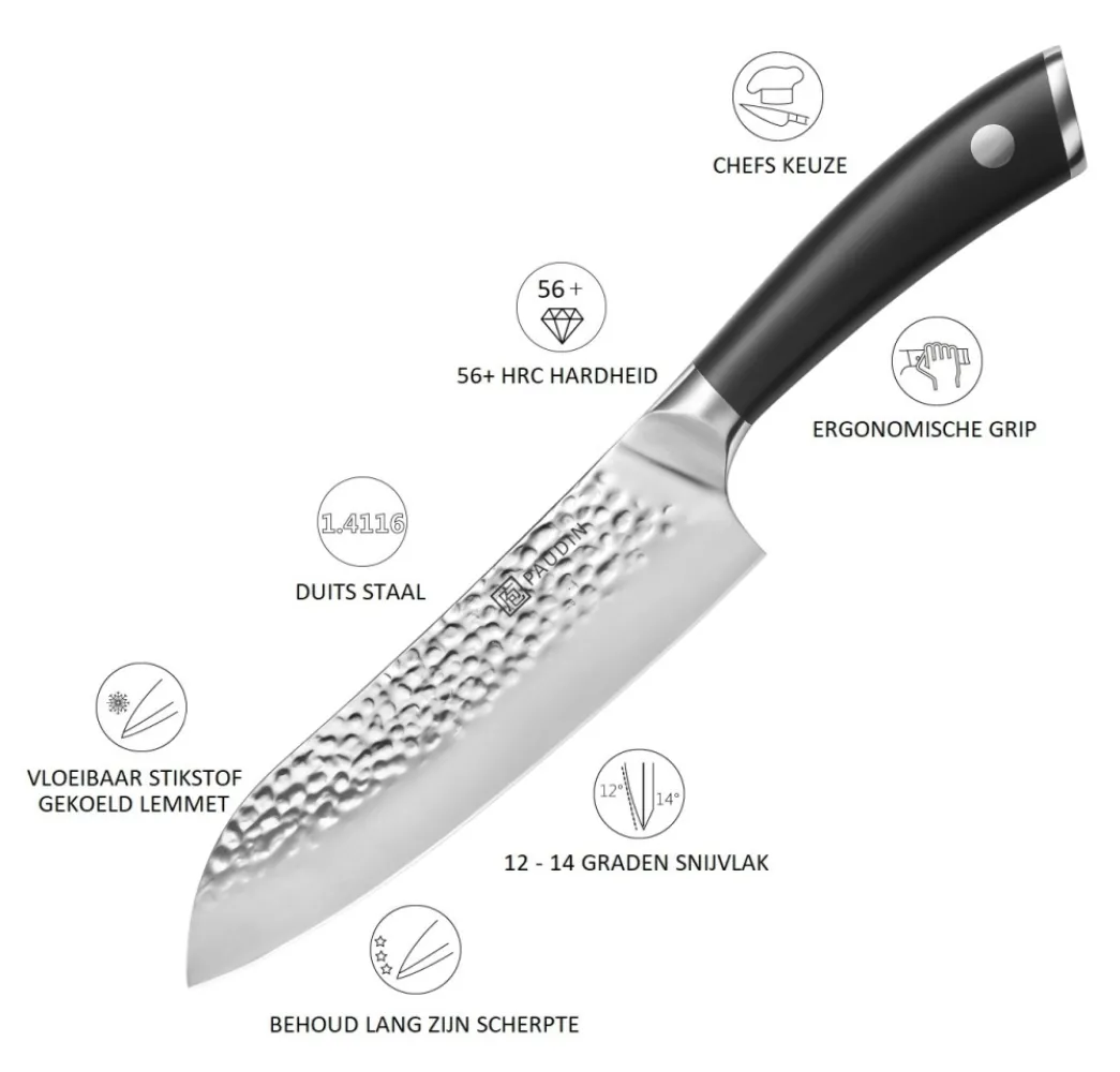 Hammered Pro Santoku mes