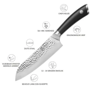 Hammered Pro Santoku mes